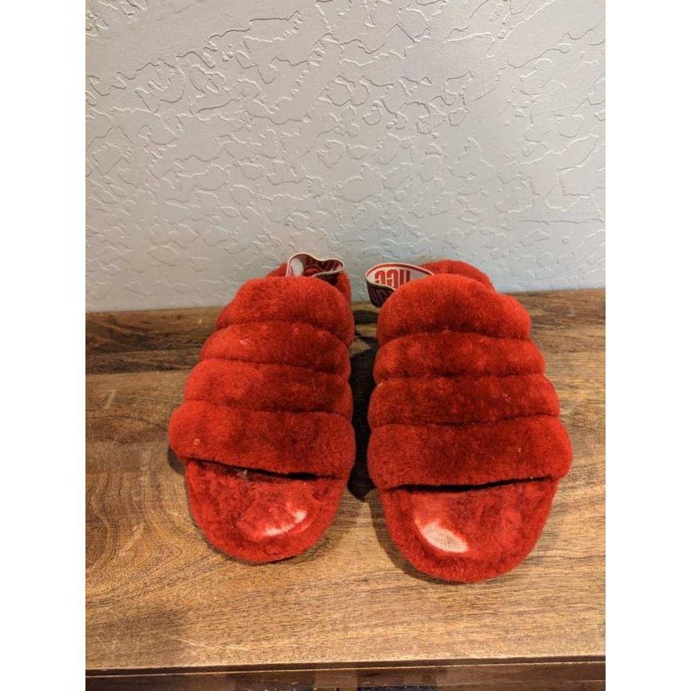 UGG Red Plush Slide Slippers